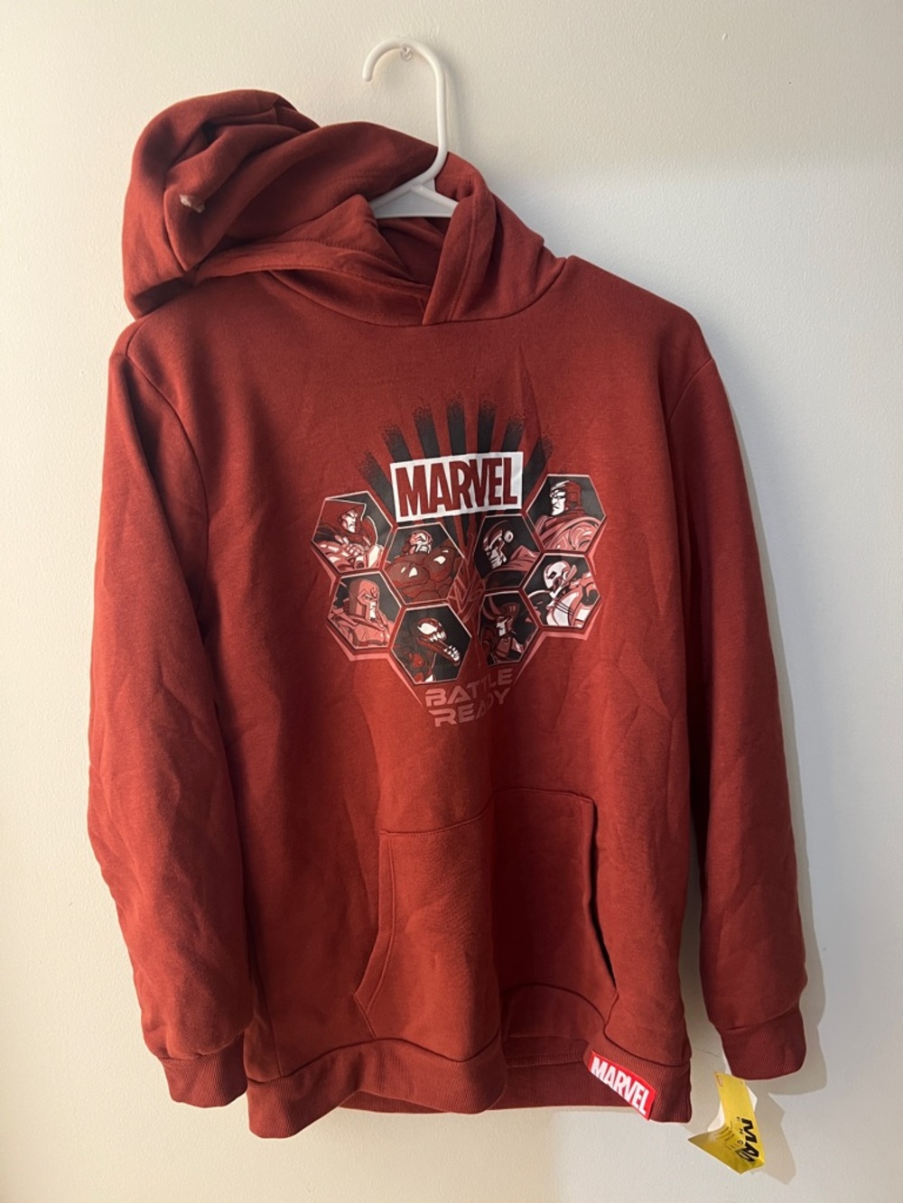 Boys Marvel Rust Red Graphic Pullover Hoodie